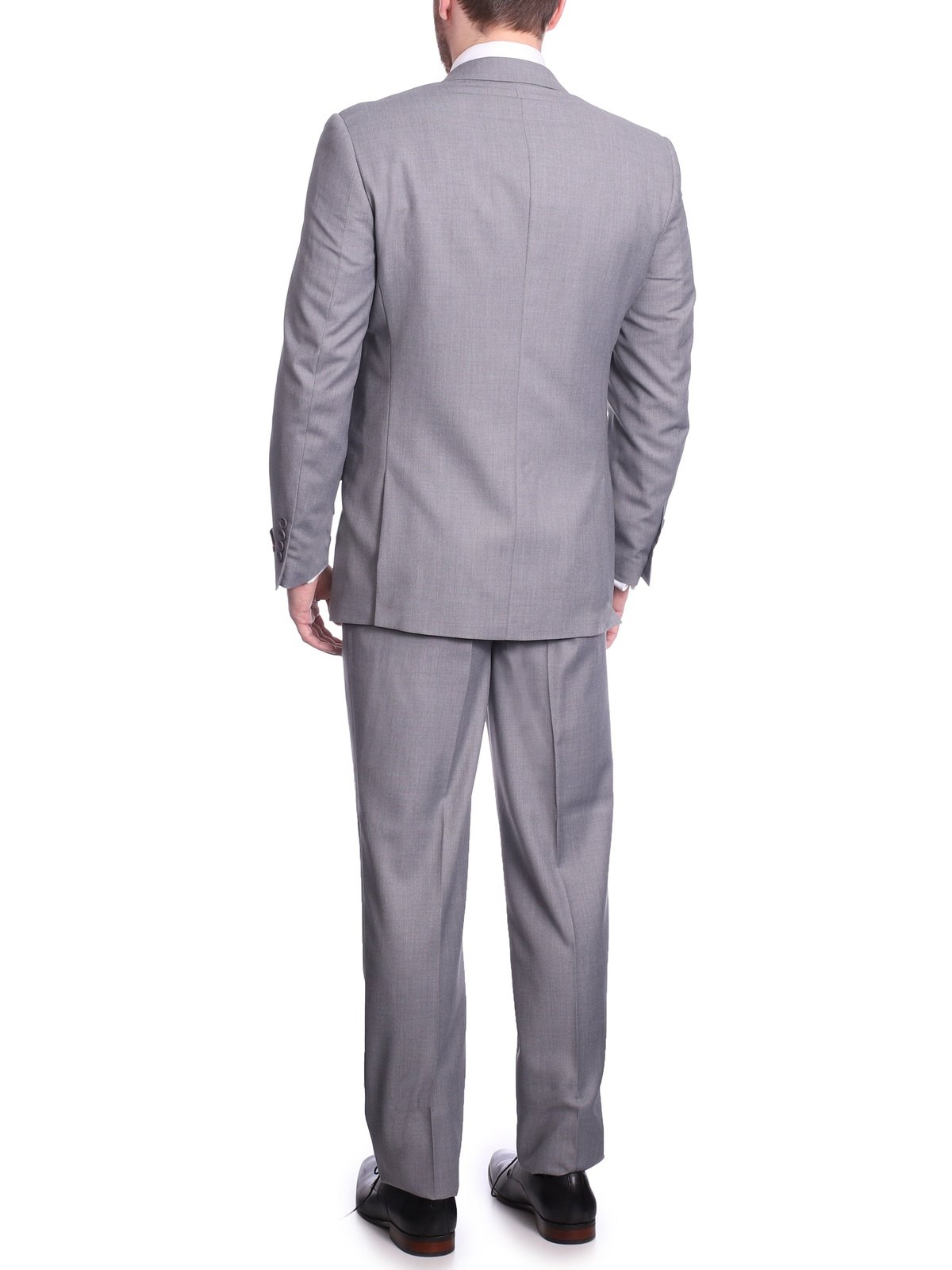 Slim Fit Men's Silver Grey 2 Button Notch Lapel Suit