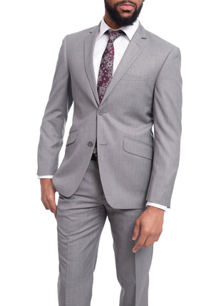 Raphael TWO PIECE SUITS Raphael Men's Slim Fit Light Gray Wool-touch Two Button 2 Piece Suit