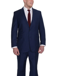 Thumbnail for Raphael TWO PIECE SUITS Raphael Solid Blue Suit With Peak Lapels And Ticket Pocket