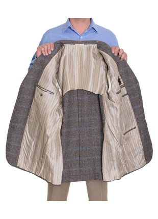 Sartoria Partenopea BLAZERS Sartoria Partenopea 40R 50 Brown Plaid Wool Camelhair Cotton Men's Sportcoat