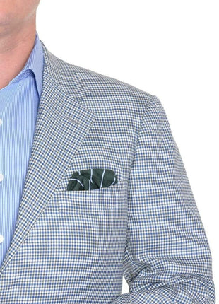 Sartoria Partenopea BLAZERS Sartoria Partenopea 40R 50 White Blue Green Check Wool 3 Button Men's Sportcoat