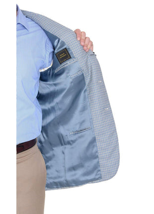 Sartoria Partenopea 40R 50 White Blue Green Check Wool 3 Button Men's Sportcoat - The Suit Depot