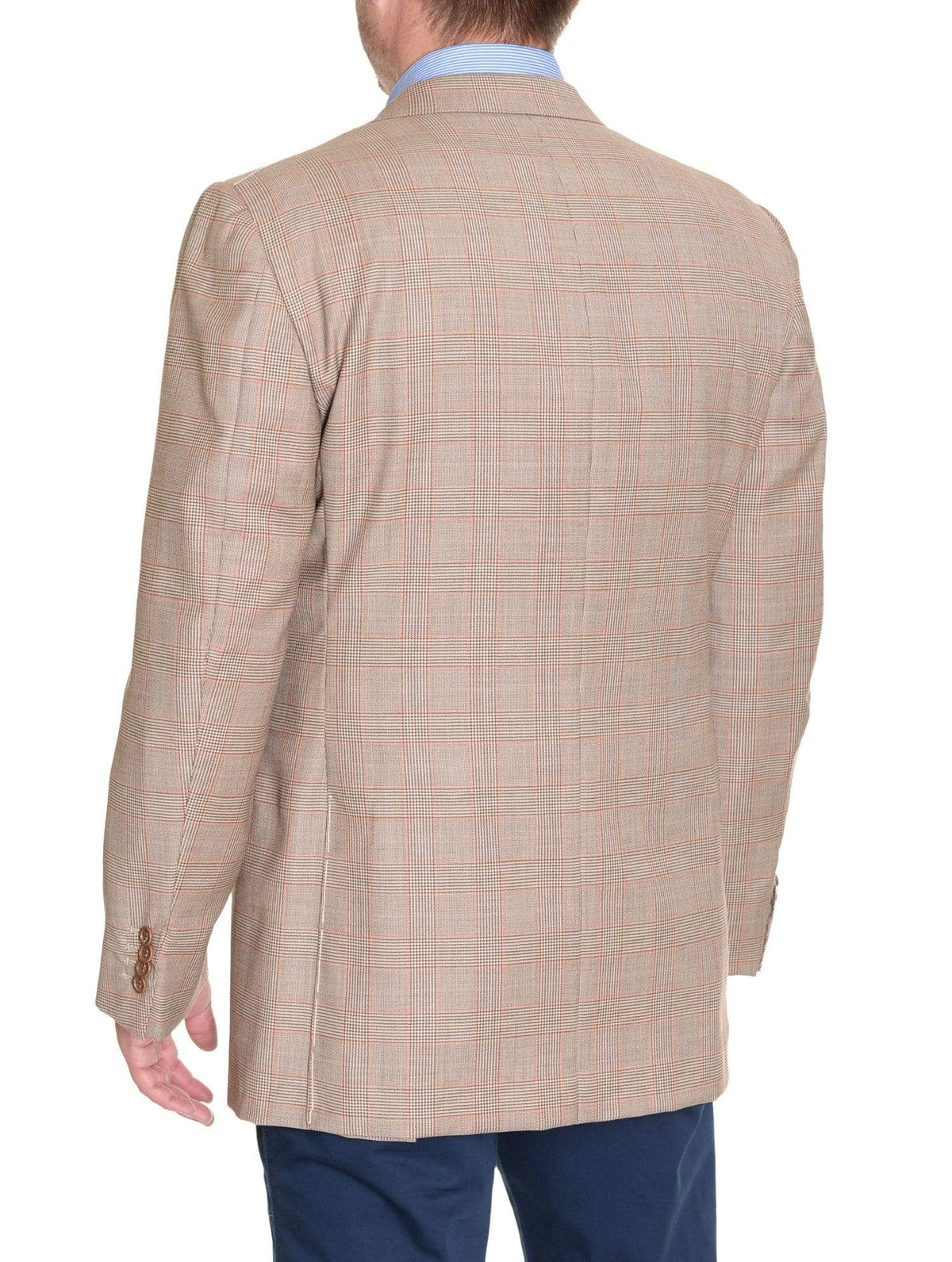 Sartoria Partenopea Italy 40R 50 Light Brown Glen Plaid Canvassed Wool Sportcoat - The Suit Depot