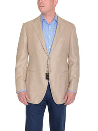 Thumbnail for Sartoria Partenopea Italy 40R 50 Tan Beige Wool Silk Men's Blazer Sportcoat - The Suit Depot
