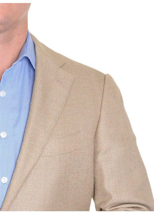 Sartoria Partenopea BLAZERS Sartoria Partenopea Italy 40R 50 Tan Beige Wool Silk Men's Blazer Sportcoat
