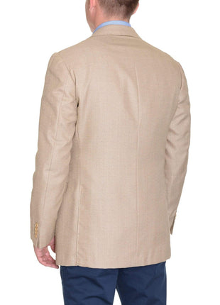 Sartoria Partenopea Italy 40R 50 Tan Beige Wool Silk Men's Blazer Sportcoat - The Suit Depot