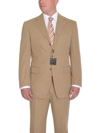 Thumbnail for Sartoria Partenopea 40R 50 Tan Striped Unlined Cotton Cashmere Suit - The Suit Depot