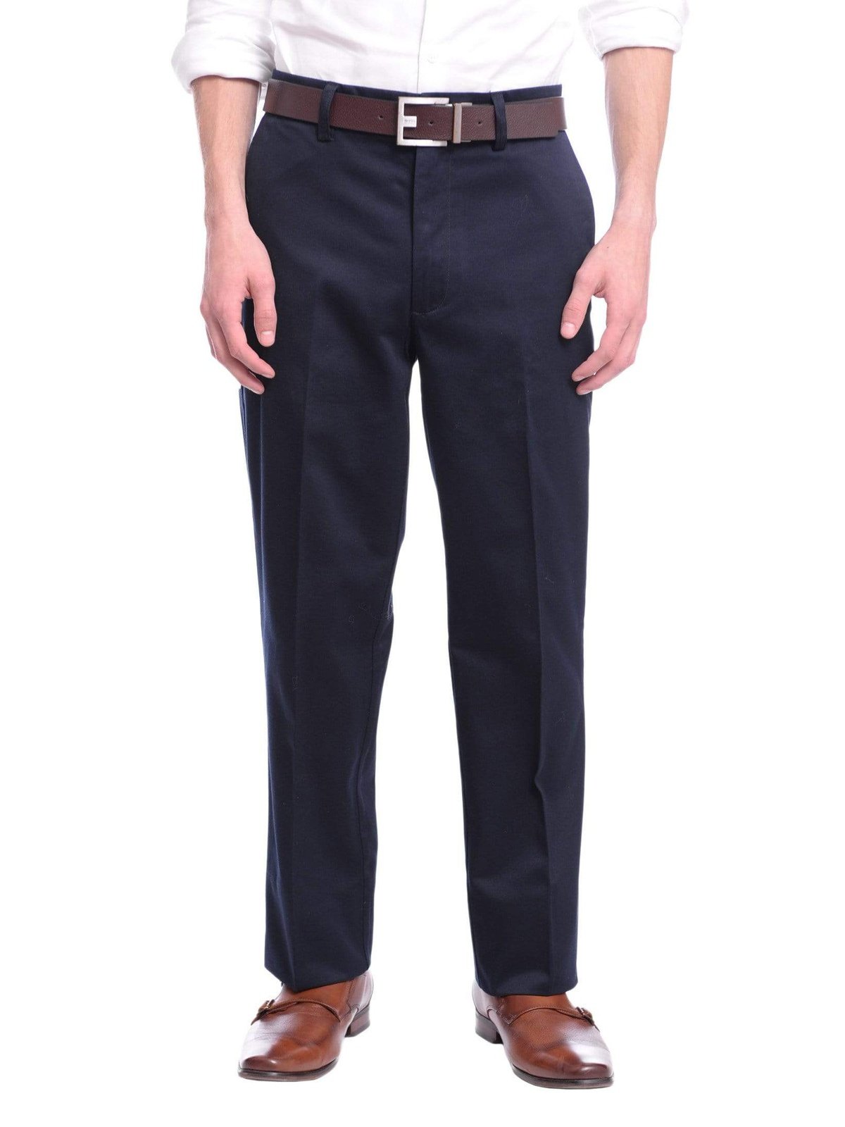 St. John Bay Pants MVL Navy Blue / 30X32 St Johns Bay Mens 100% Cotton Flat Front Chino Pants