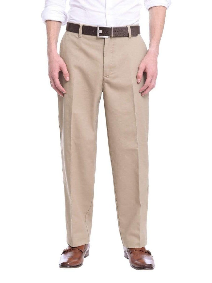 St. John Bay Pants MVL Solid Tan / 32X29 St Johns Bay Mens 100% Cotton Flat Front Chino Pants