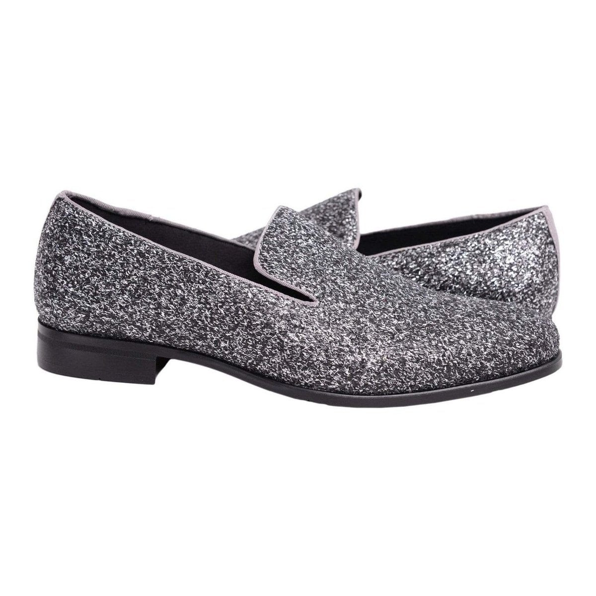 Stacy Adams Sale Shoes 7 / 7 D-M Stacy Adams Swank Silver &amp; Gray Sparkle Slip-on Dress Shoes