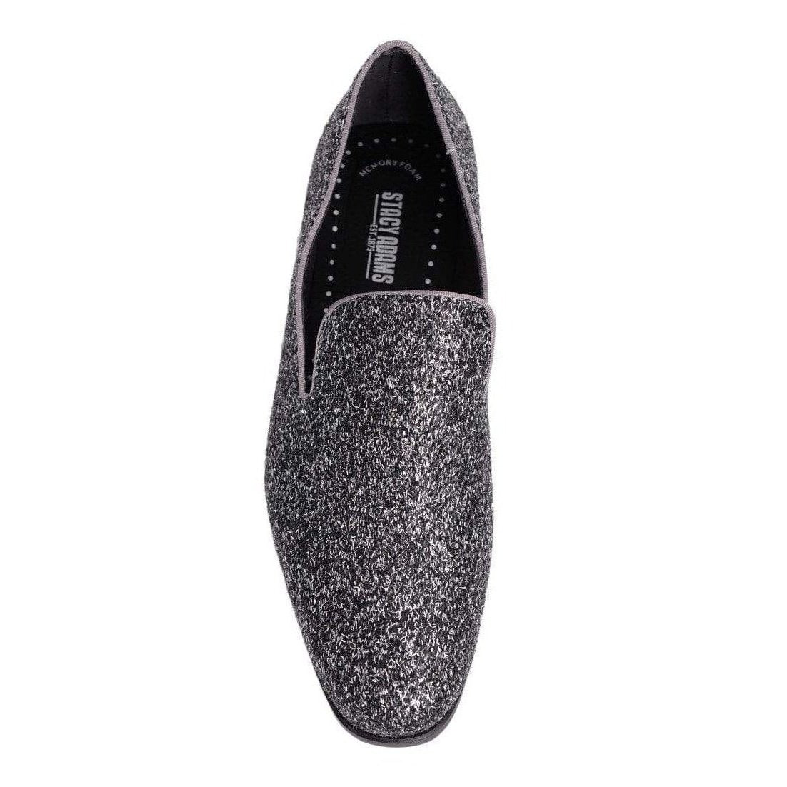 Stacy Adams Swank Silver & Gray Sparkle Slip-on Dress Shoes - The Suit Depot