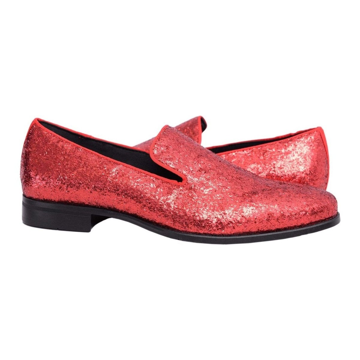 Stacy Adams Swank Textured Red Sparkle Slip-on Dress Shoes - The Suit Depot