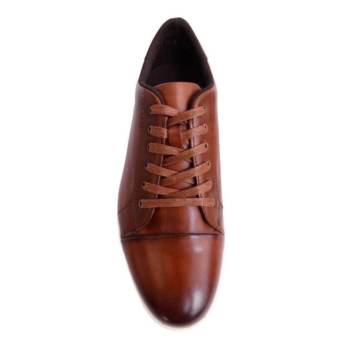 Stacy Adams SHOES Mens Stacy Adams Cognac Brown Leather Lace Up Versatile Sneakers Casual Shoes