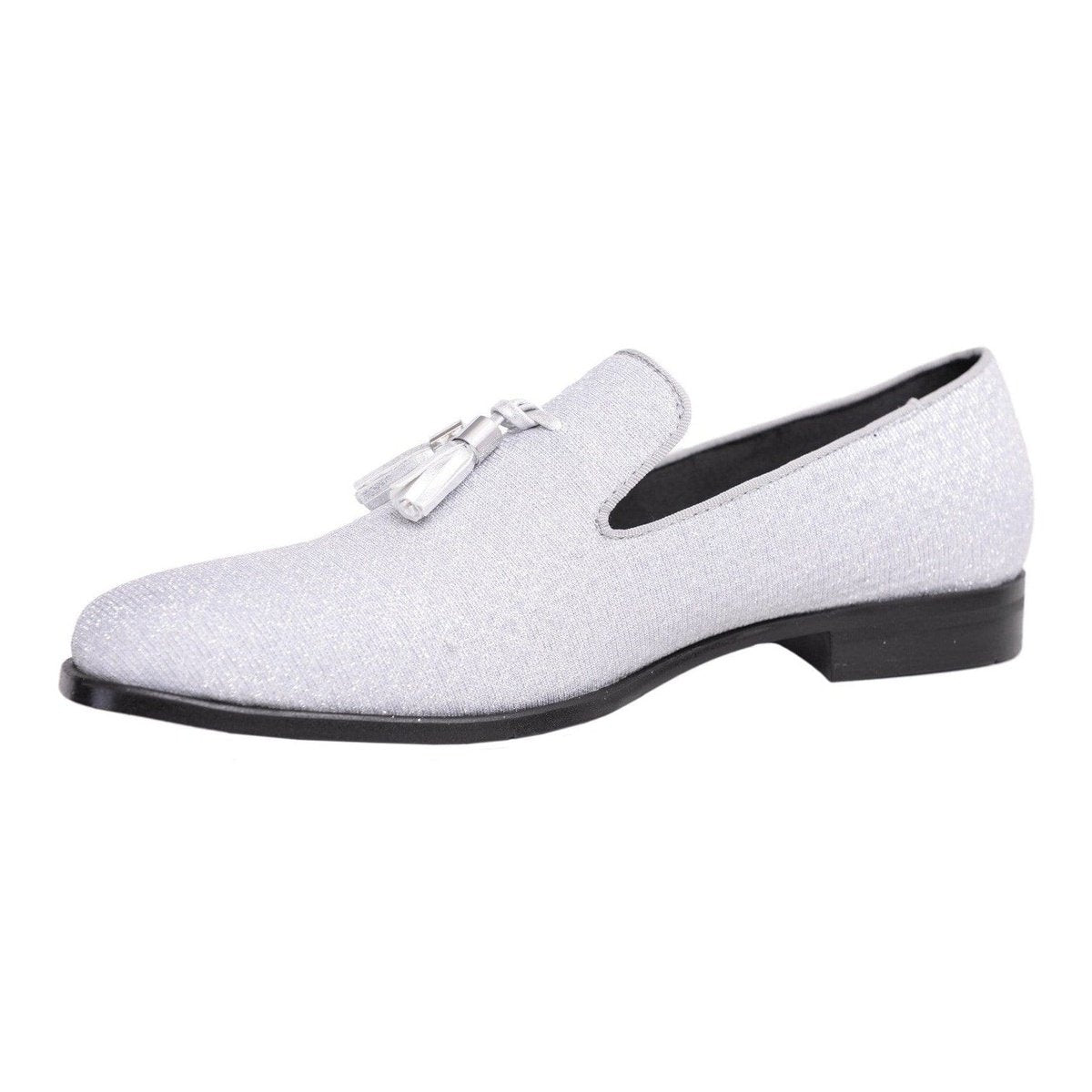 Stacy Adams Men's Swank Glitter Tassel Slip-On - Silver Stacy Adams Men's Swank Glitter Tassel Slip-On - Silver