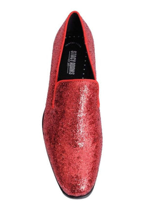 Stacy Adams Swank Textured Red Sparkle Slip-on Dress Shoes - The Suit Depot