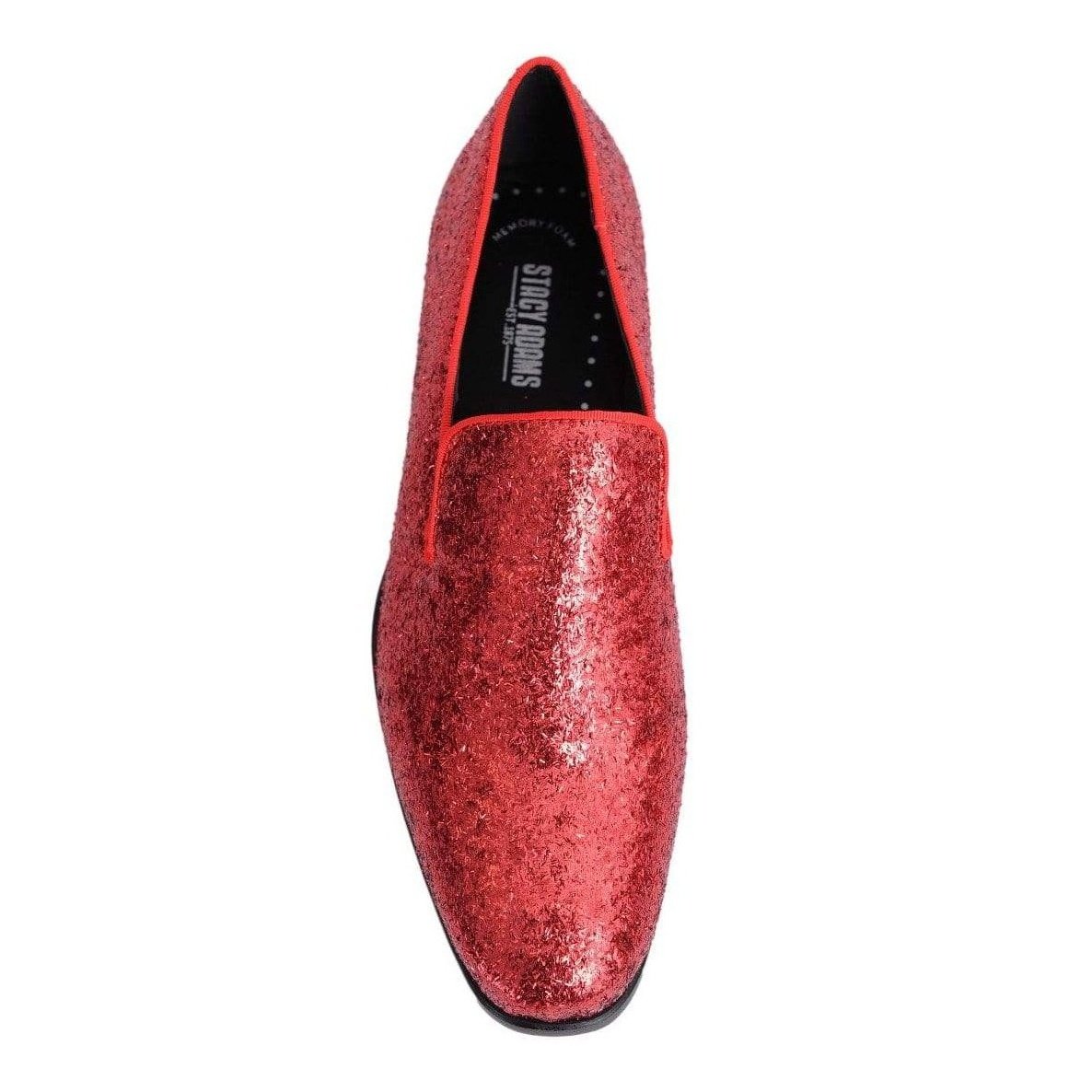 Stacy Adams Men's Swank Red Glitter Slip-On Loafer 9 Stacy Adams Men's Swank Red Glitter Slip-On Loafer 9
