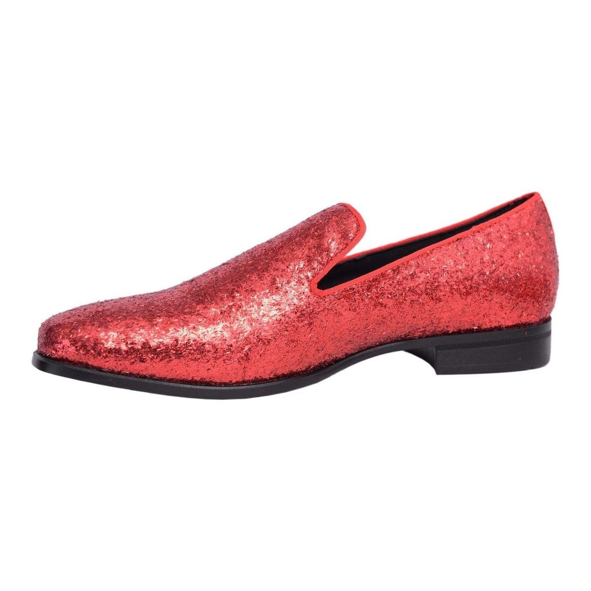 Stacy Adams Swank Textured Red Sparkle Slip-on Dress Shoes - The Suit Depot