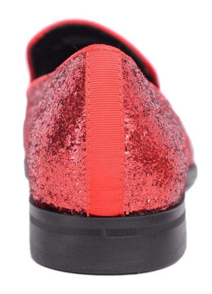 Stacy Adams Swank Textured Red Sparkle Slip-on Dress Shoes - The Suit Depot