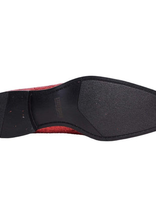 Stacy Adams Swank Textured Red Sparkle Slip-on Dress Shoes - The Suit Depot