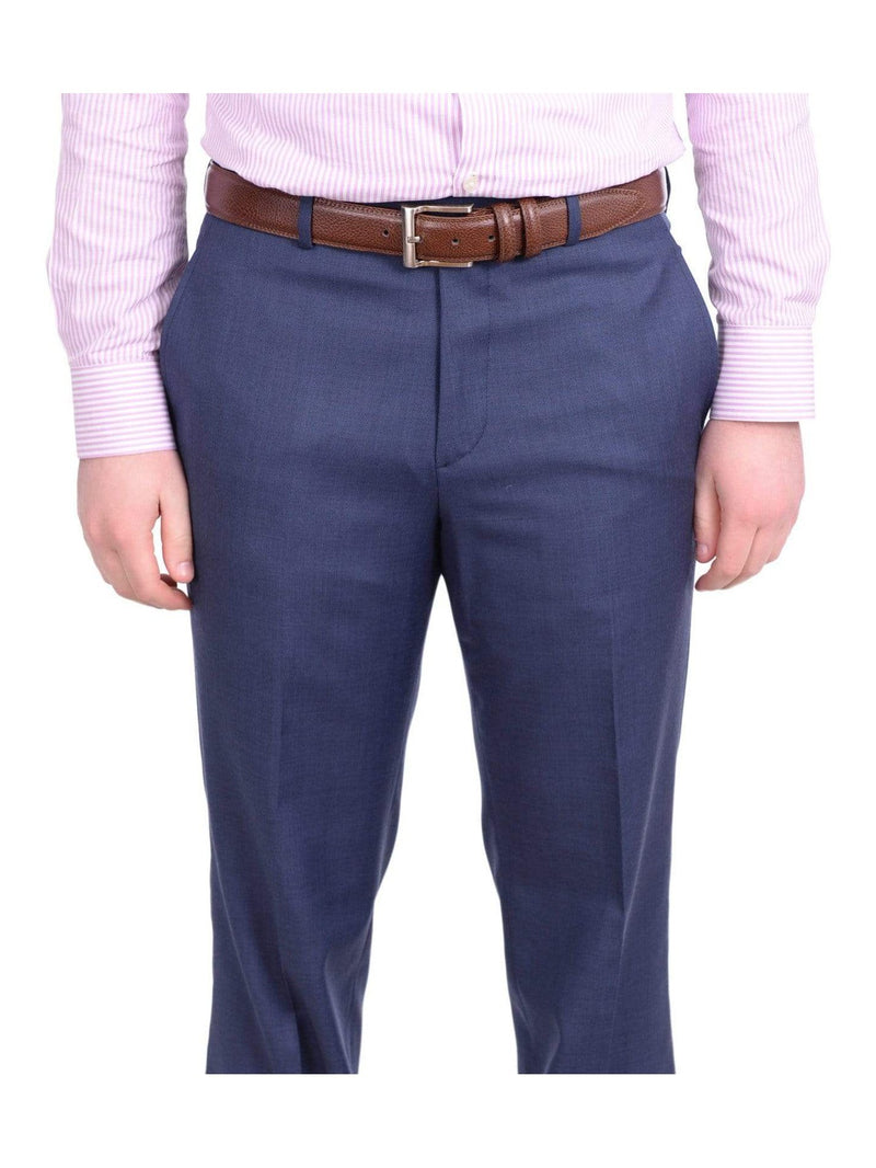 Shop Stafford Blue Wool Blend Pants