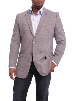 Steven Land BLAZERS Steven Land Modern Fit Gray Donegal Two Button Wool Blazer Sportcoat