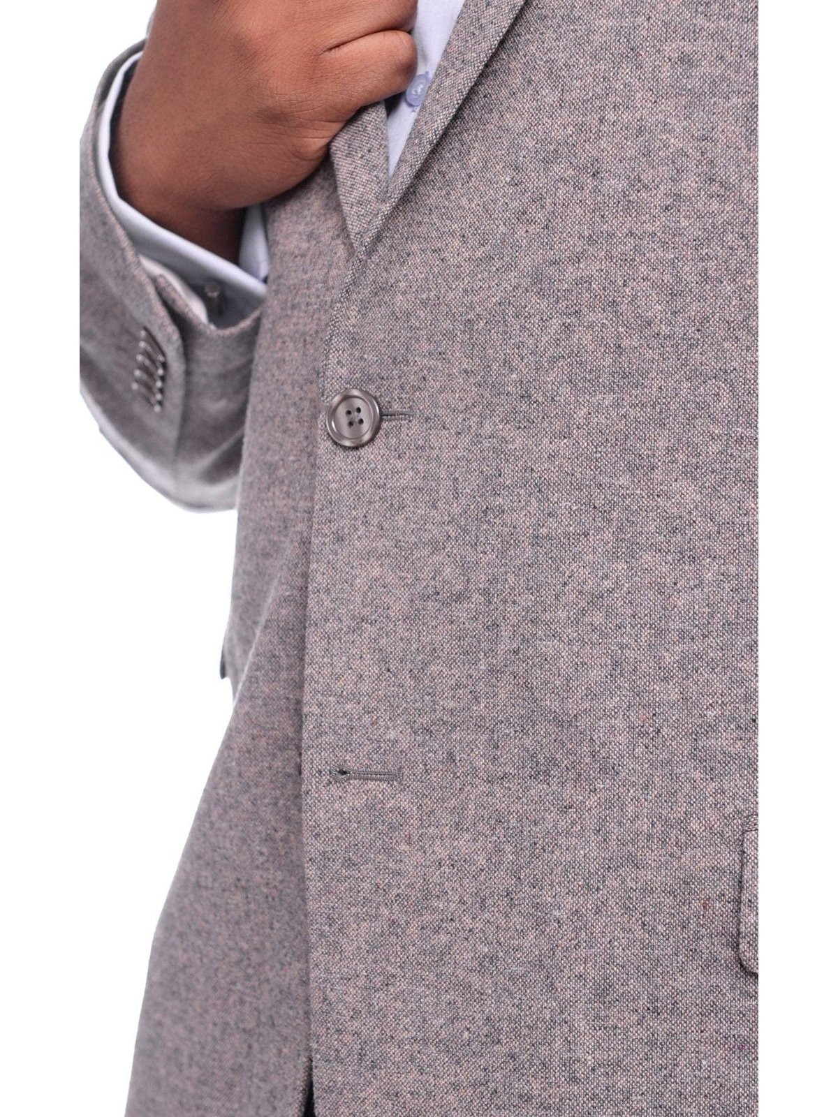Steven Land BLAZERS Steven Land Modern Fit Gray Donegal Two Button Wool Blazer Sportcoat