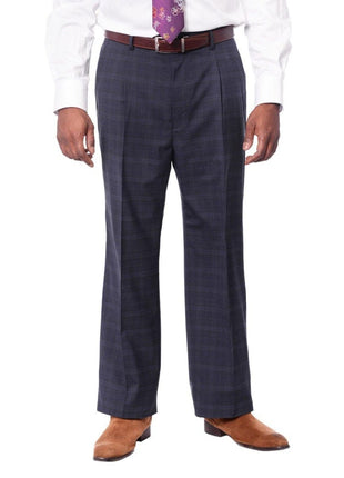 Steven Land Sale Suits Steven Land Mens Blue Plaid 100% Wool Classic Fit 3 Piece Suit