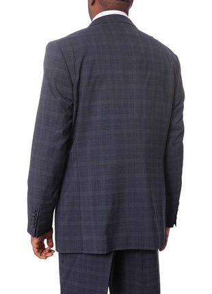 Steven Land Sale Suits Steven Land Mens Blue Plaid 100% Wool Classic Fit 3 Piece Suit