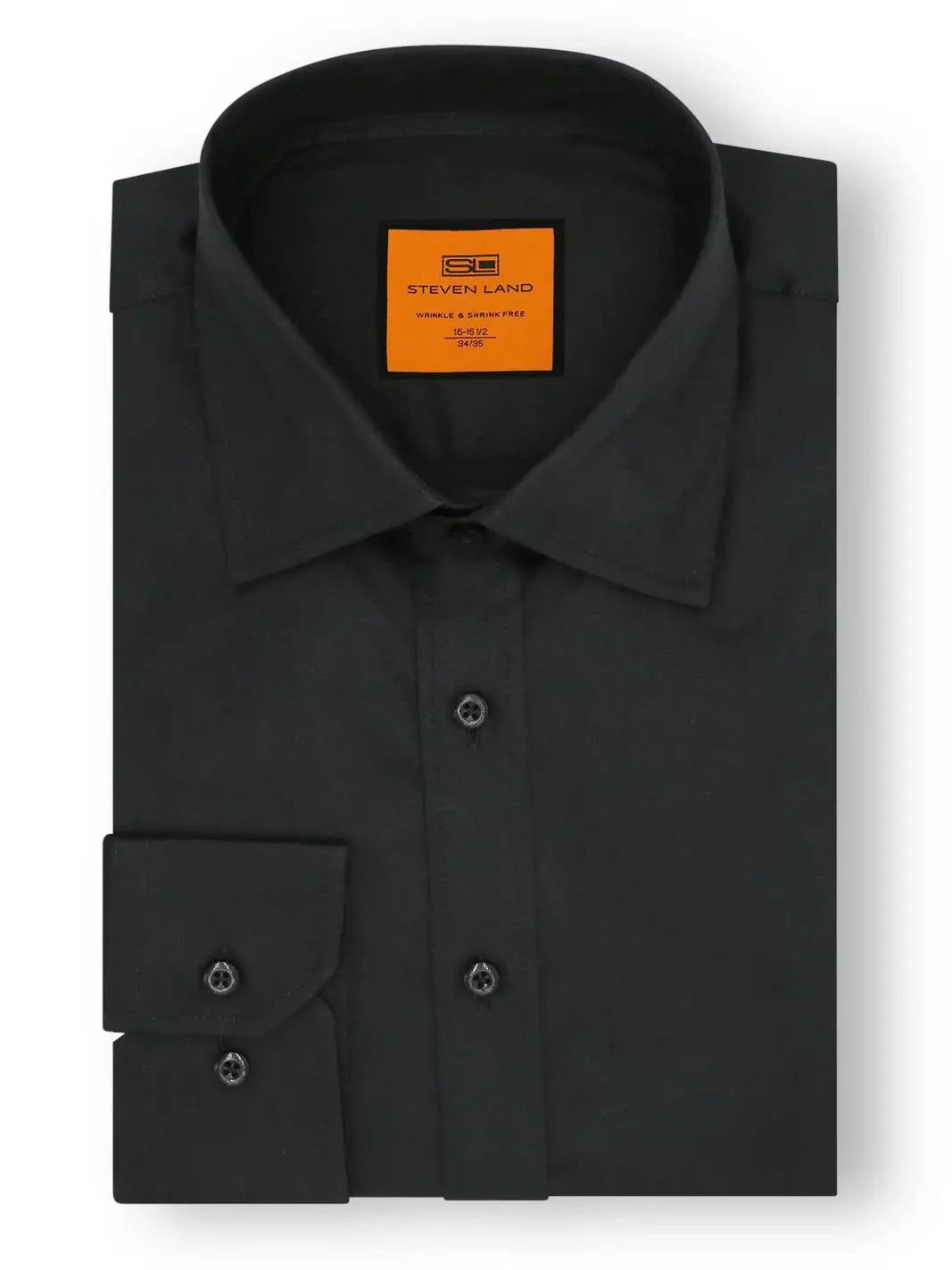 Black spread collar dress shirt shop