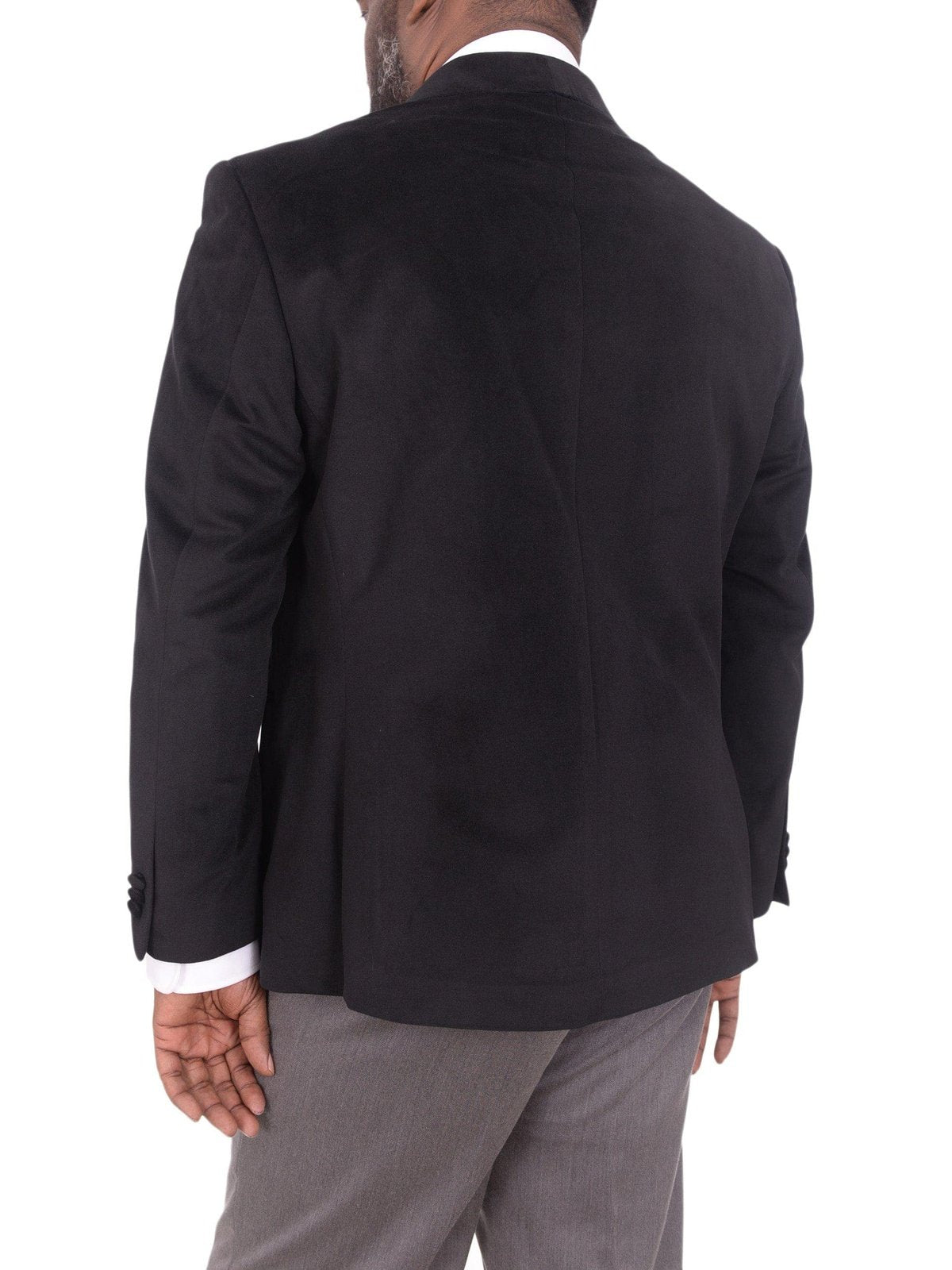 Steven Land Steven Land Classic Fit Black Velvet Velour One Button Tuxedo Dinner Jacket