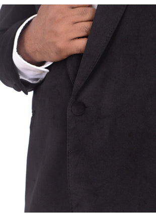 Steven Land Steven Land Classic Fit Black Velvet Velour One Button Tuxedo Dinner Jacket