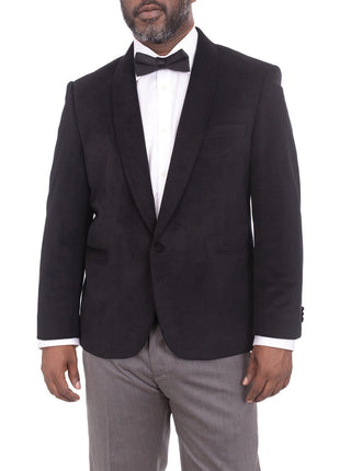 Steven Land Steven Land Classic Fit Black Velvet Velour One Button Tuxedo Dinner Jacket