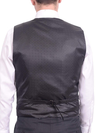 Steven Land Steven Land Solid Black Velour Six Button Vest With Necktie & Bowtie Set