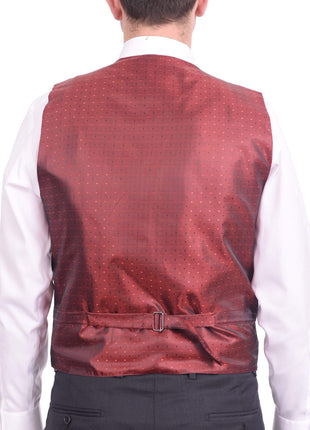 Steven Land Solid Burgundy Velvet Velour Vest With Necktie & Bowtie Set - The Suit Depot