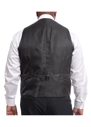 Steven Land THREE PIECE SUITS Steven Land Classic Fit Solid Navy One Button Three Piece Wool Suit Peak Lapels