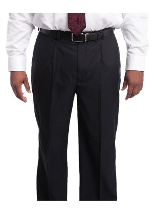 Steven Land THREE PIECE SUITS Steven Land Classic Fit Solid Navy One Button Three Piece Wool Suit Peak Lapels