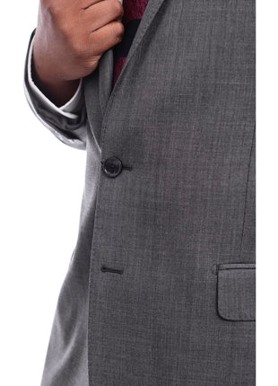 Steven Land TWO PIECE SUITS Steven Land Classic Fit Gray Stepweave Two Button Wool Suit