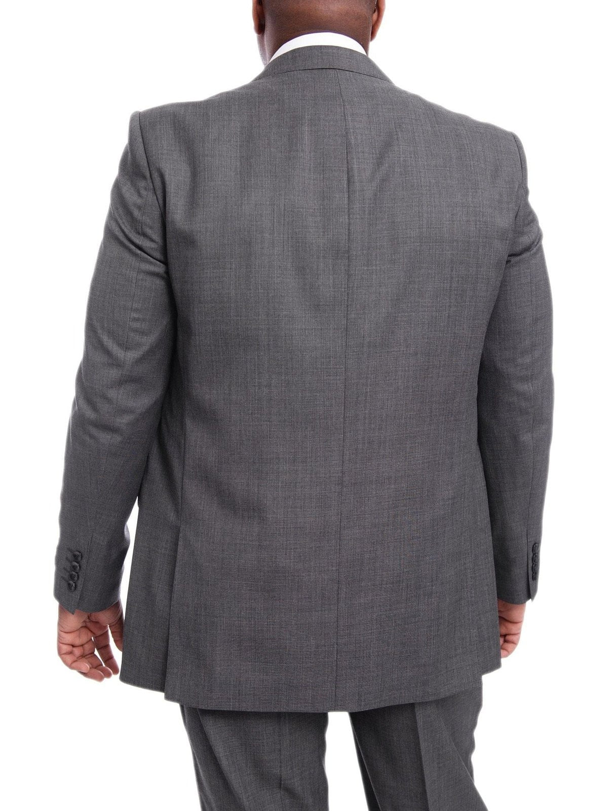 Steven Land TWO PIECE SUITS Steven Land Classic Fit Gray Stepweave Two Button Wool Suit