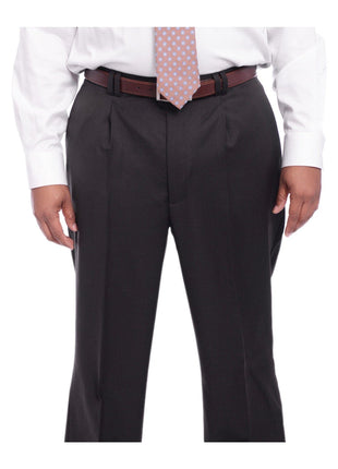 Steven Land TWO PIECE SUITS Steven Land Solid Dark Brown Vested One Button Wool Suit Peak Lapels