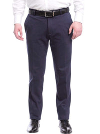 Thumbnail for T.O. 30 / 36 Mens Slim Fit Solid Navy Blue Flat Front Stretch Chino Pants