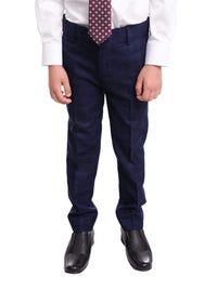 Thumbnail for T.O. Bestselling Items T.o. Slim Fit Blue Check Two Button Boys Suit