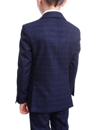 Thumbnail for T.o. Husky Fit Blue Plaid Two Button Two Piece Boys Suit - The Suit Depot