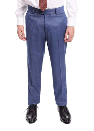 T.O. BoysMVL T.o. Slim Fit Blue & Tan Check Two Button Two Piece Boys Suit