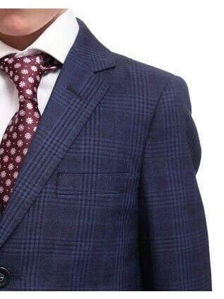 T.O. Clothing, Shoes & Accessories > Men > Men's Clothing > Suits & Suit Separates T.o. Slim Fit Blue Plaid Two Button Boys Suit