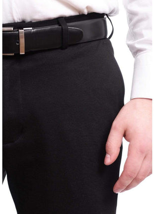 T.O. Mens Slim Fit Solid Black Stretch Chino Pants