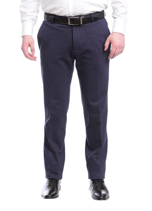 T.O. PANTS T.o. Men's Black Washable Flat Front Slim Fit Stretch Dress Pants