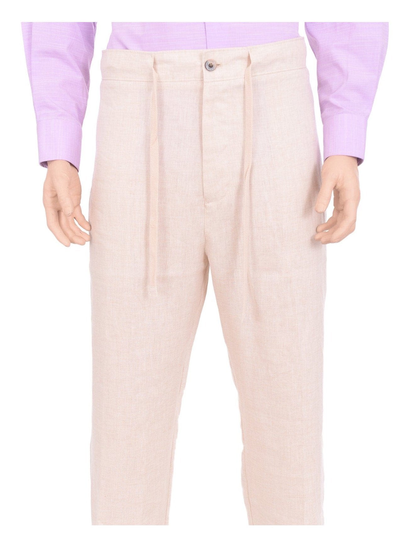 Shop Tasso Elba Beige 100% Linen Pants | The Suit Depot