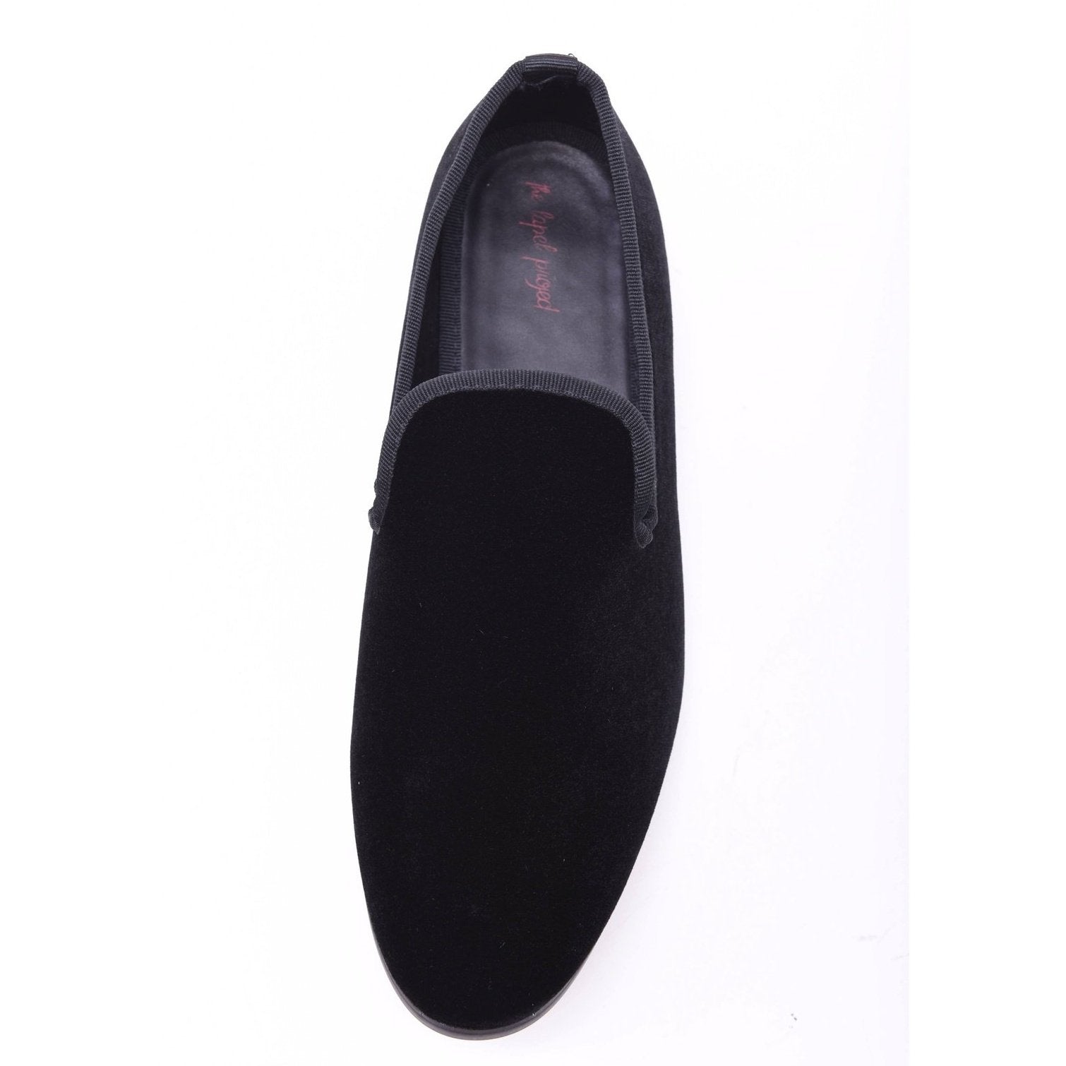 The Lapel Project Black Velvet Mens Slip-On Tuxedo Dress Shoes, 8 The Lapel Project Black Velvet Mens Slip-On Tuxedo Dress Shoes, 8