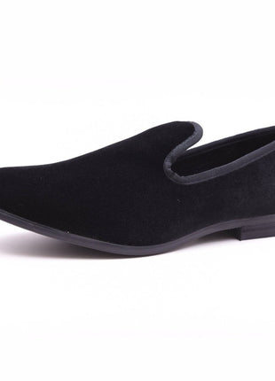 The Lapel Project The Lapel Project Black Velvet Loafer Prom Wedding Slip On Mens Dress Shoes