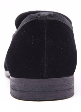 The Lapel Project The Lapel Project Black Velvet Loafer Prom Wedding Slip On Mens Dress Shoes